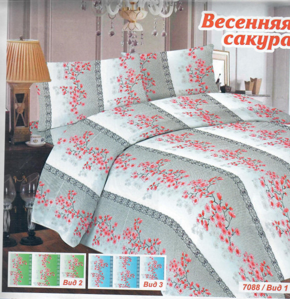 Купить Комплект постельного белья Весенняя сакура вид 2 (бязь) на Неженке
